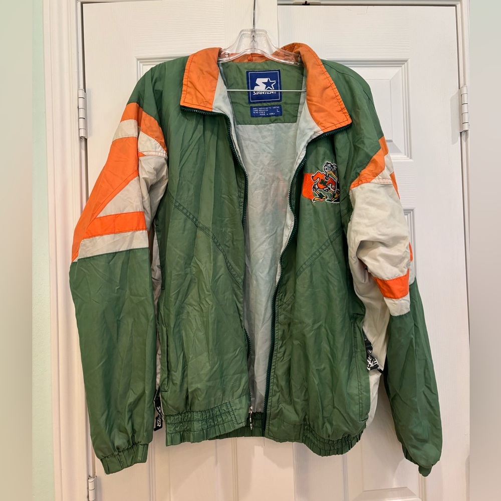 VINTAGE 90’s University of Miami STARTER Windbreaker Jacket